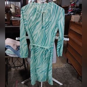 Vintage Green Swirl Patterned Dress